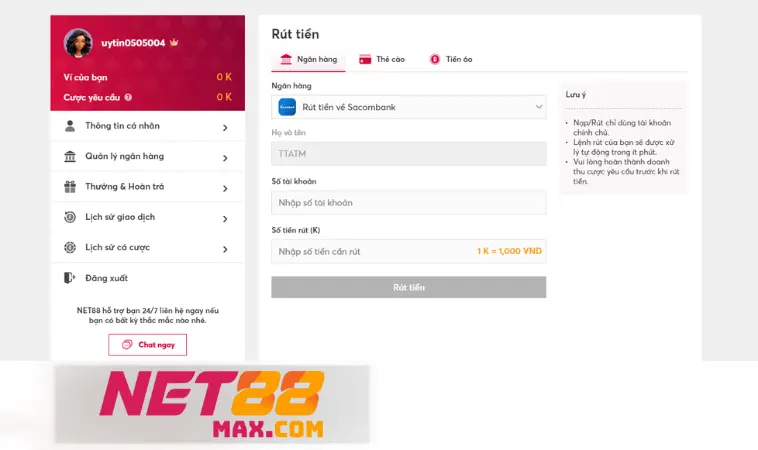 Lỗi rút tiền Net88: 4 nguyên nhân cần biết rõ Lỗi rút tiền Net88: 4 nguyên nhân cần biết rõ